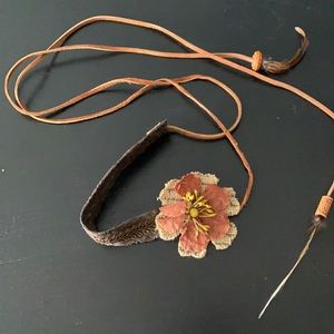 One of a kind suede headband